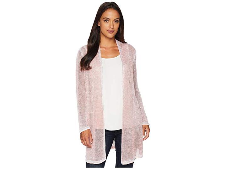 Nic+zoe Petite Poolside Cardy (pink Clay) Women's Sweater