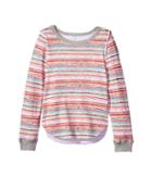 Splendid Littles Striped Print Sweater (big Kids) (coral Fan) Girl's Sweater