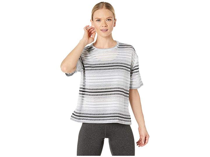 Shape Activewear Captivate Tee Striped Mesh Jacquard (stripe) Women's T Shirt