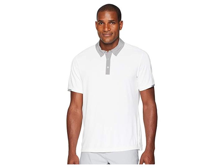 Adidas Golf Climachill(r) Iconic Polo (white/grey One) Men's Clothing