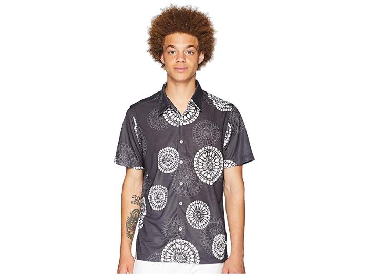 Toes On The Nose Bali Batik Performance Knit Camp (black) Men's T Shirt