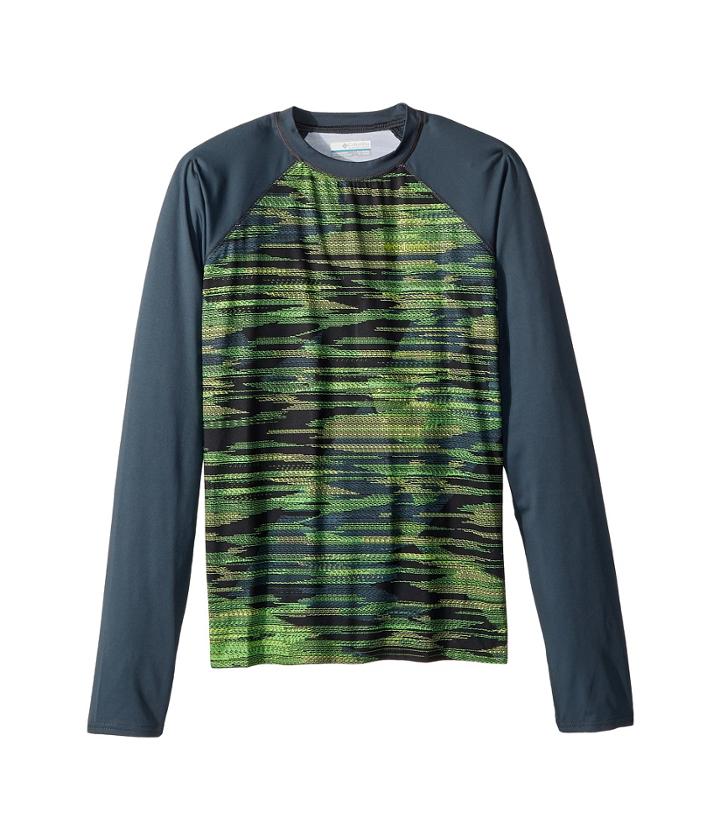 Columbia Kids Mini Breaker Printed Long Sleeve Sunguard (little Kids/big Kids) (cyber Green Print) Boy's Swimwear