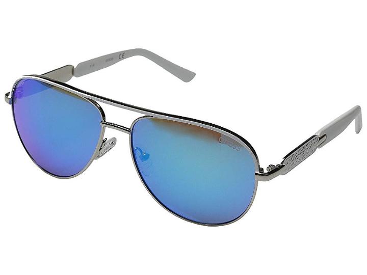 Guess Gf0287 (silver/blue Mirror Lens) Fashion Sunglasses