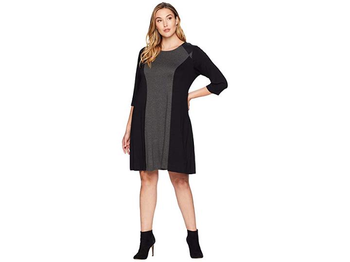Karen Kane Plus Plus Size Color Block Dress (gray/black) Women's Dress