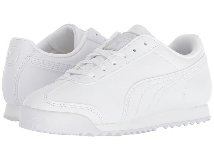 Puma Kids Roma Basic Kids (toddler/little Kid/big Kid) (white/light Gray) Boys Shoes