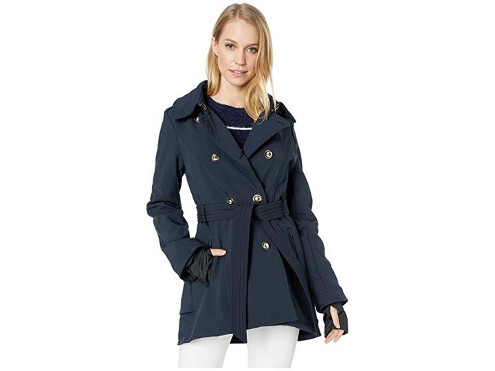 Jessica Simpson Military Inspired Softshell Trench (navy) Women's Coat