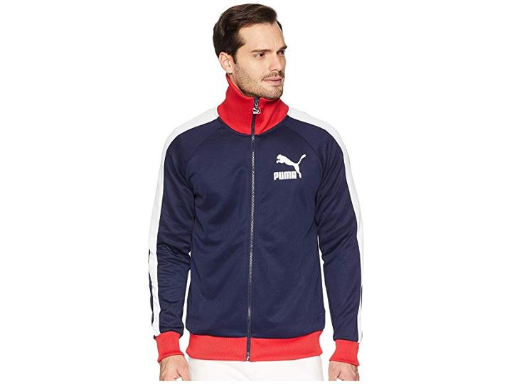 Puma T7 Vintage Track Jacket (peacoat/puma White/ribbon Red) Men's Coat