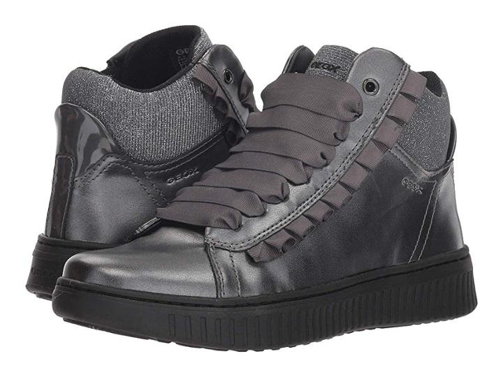 Geox Kids Disco Mix Girl 2 (big Kid) (dark Grey) Girl's Shoes