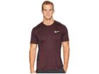 Nike Dry Miler Short Sleeve Running Top (burgundy Ash/heather) Men's Clothing