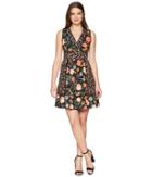 Kate Spade New York Blossom Fit And Flare Dress (black) Women's Dress