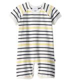 Toobydoo Sunshine Stripe Shortie Jumpsuit (infant) (yellow/navy) Boy's Jumpsuit & Rompers One Piece