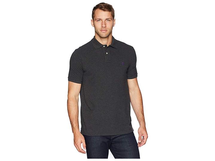 Polo Ralph Lauren Classic Fit Polo (dark Grey Heather) Men's Clothing