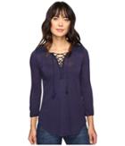 Lucky Brand Lace Front Peasant (eclipse) Women's Clothing