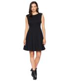 Gabby Skye Seam Down Fit And Flare (black) Women's Dress