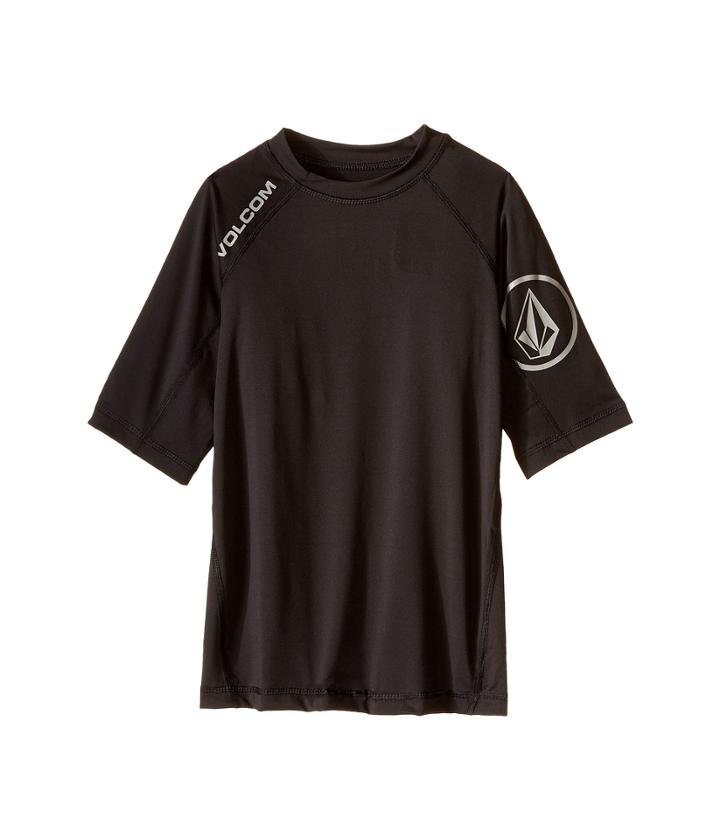 Volcom Kids Solid Short Sleeve Top (big Kids) (black) Boy's Short Sleeve Pullover