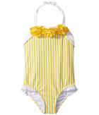Janie And Jack Yellow Stripe One-piece Swimsuit (toddler/little Kids/big Kids) (yellow Cab) Girl's Swimsuits One Piece