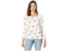 Alexander Jordan Floral Print Blouse Bell Sleeve (cream/floral) Women's Clothing