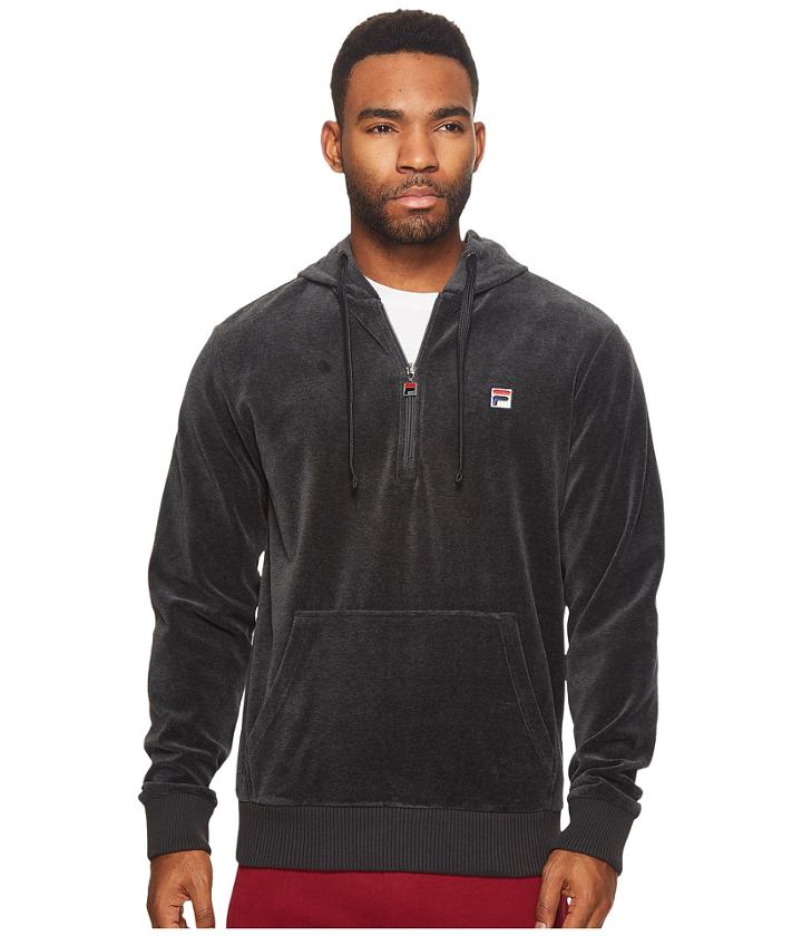 Fila Velour Hoodie Jacket (heather Charcoal) Men's Coat