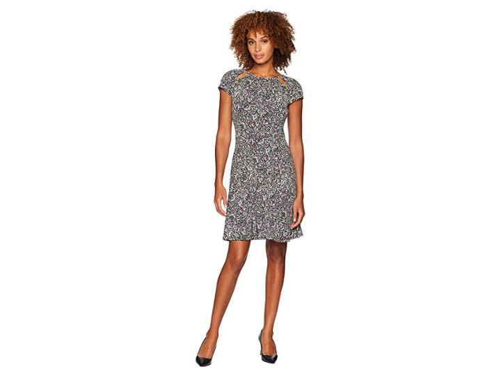 Michael Michael Kors Boho Block Print Dress (black/maroon) Women's Dress