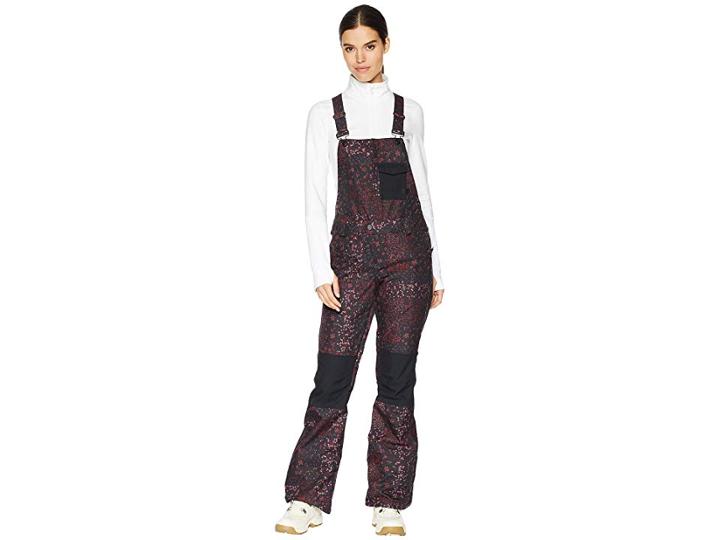 Volcom Snow Swift Bib Overall (black Floral Print) Women's Overalls One Piece