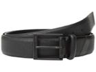 Calvin Klein 35 Mm. Feather Edge W/ Contrast Backtab (black/matte Black) Men's Belts