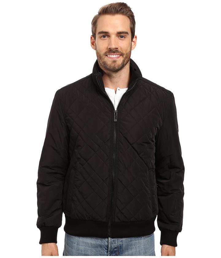 Calvin Klein Quilted Bomber (black) Men's Coat
