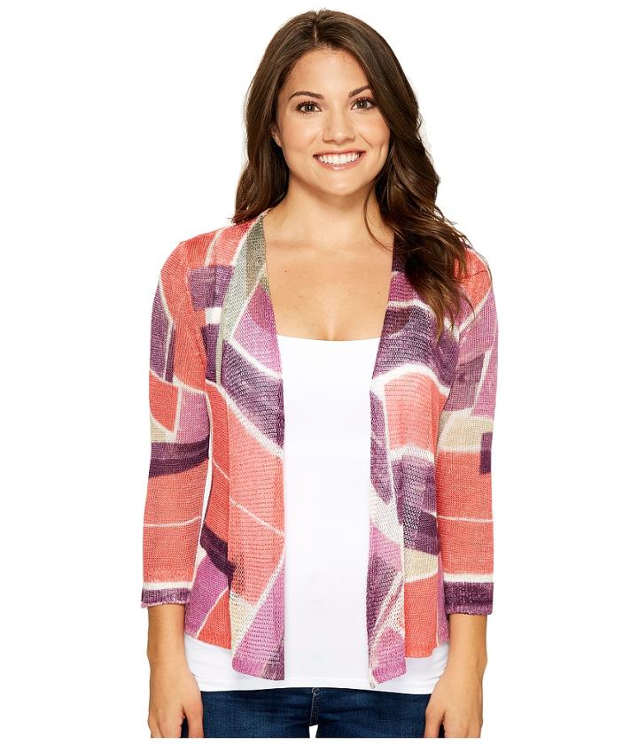Nic+zoe Petite Bold Blocked Cardy (multi) Women's Sweater