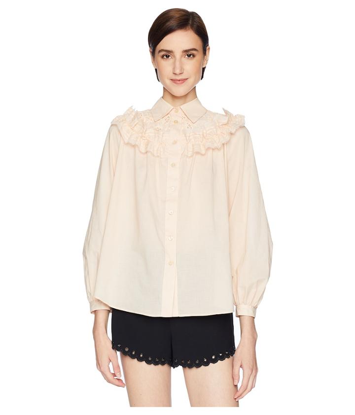 See By Chloe Embellished Blouse (honey Nude) Women's Blouse