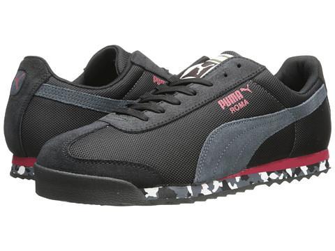 Puma Roma Basic (black/turbulence/jester Red) Men's  Shoes