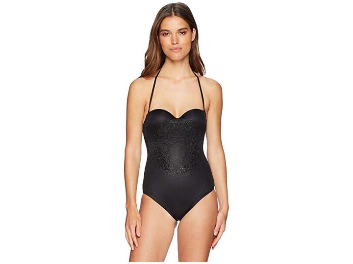 Versace Intero Elastic Gold Medusa Maillot One-piece Swimsuit (nero) Women's Swimsuits One Piece