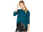 Three Dots Cozy Pleated Back Top (night Fall) Women's Clothing