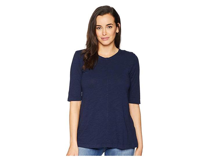Mod-o-doc Slub Jersey Elbow Sleeve Swingy Tunic (true Navy) Women's Blouse