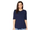 Mod-o-doc Slub Jersey Elbow Sleeve Swingy Tunic (true Navy) Women's Blouse