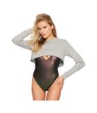Sports Illustrated Cropped Sweatshirt Cover-up (heather Grey) Women's Swimwear