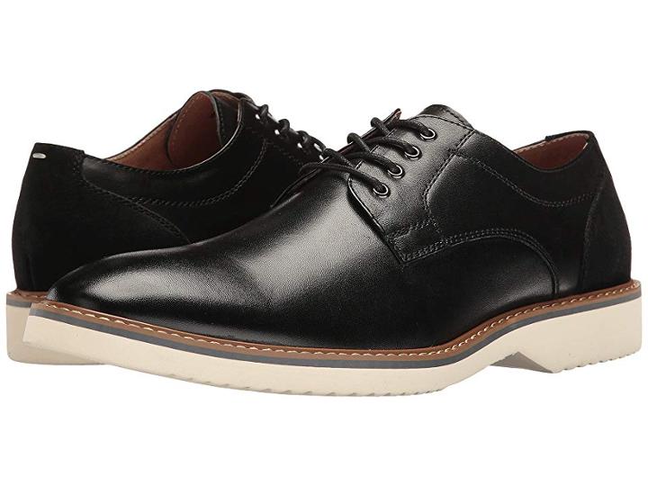Florsheim Union Plain Toe Oxford (black Smooth/black Suede) Men's Lace Up Casual Shoes