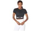 Nike Pro Sport Distort Top Short Sleeve (black/black/white) Women's Clothing
