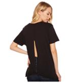Hurley Cutback Crew Short Sleeve Shirt (black) Women's Short Sleeve Pullover
