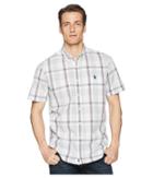 U.s. Polo Assn. Plaid Woven Shirt (vapor Grey) Men's Long Sleeve Button Up