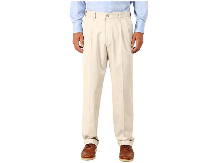 Dockers Comfort Khaki Stretch Relaxed Fit Pleated (porcelain Khaki) Men's Casual Pants