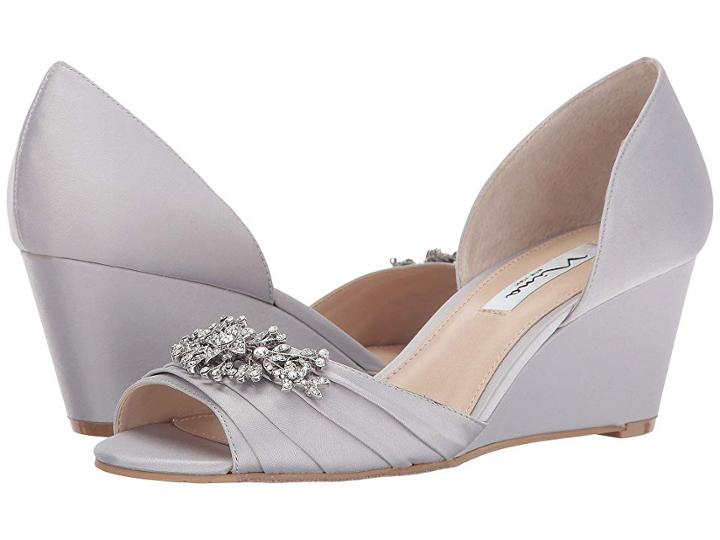 Nina Emiko (silver) Women's Wedge Shoes