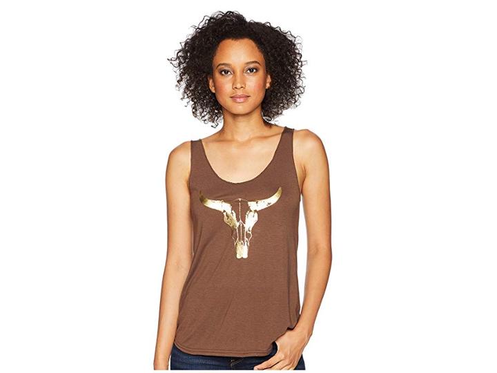 Roper 1771 Polyester Rayon Tank Top (brown) Women's Sleeveless