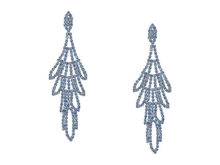 Guess Rhinestone Chandelier Drop Earrings Sapphire (silver) Earring