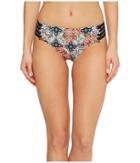 Jantzen Patchwork Tiles Strappy Side Hipster Bikini Bottom (black) Women's Swimwear