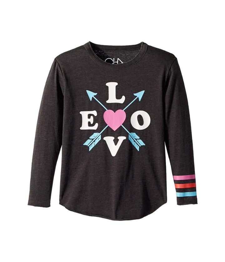 Chaser Kids Vintage Jersey Love Arrows Tee (little Kids/big Kids) (vintage Black) Girl's T Shirt