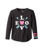 Chaser Kids Vintage Jersey Love Arrows Tee (little Kids/big Kids) (vintage Black) Girl's T Shirt
