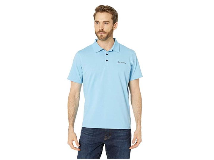 Columbia Elm Creektm Stretch Polo (blue Sky) Men's Short Sleeve Pullover