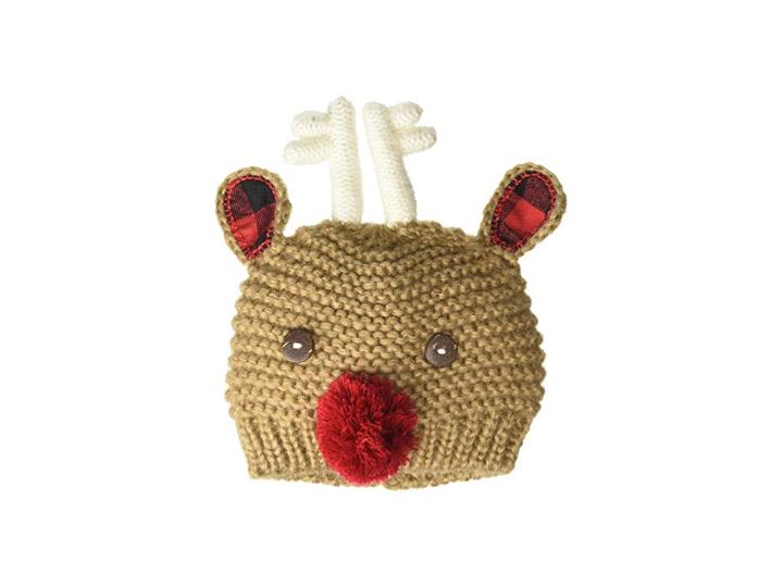 Mud Pie My First Christmas Reindeer Crochet Hat (infant) (brown) Beanies