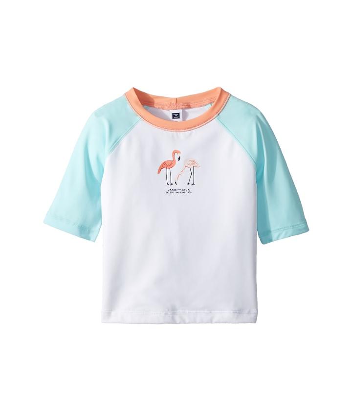 Janie And Jack Short Sleeve Flamingo Rashguard (toddler/little Kids/big Kids) (multicolor) Boy's Swimwear