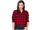 Woolrich Eco Rich Pemberton Boyfriend Shirt (old Red Check) Women's Long Sleeve Button Up