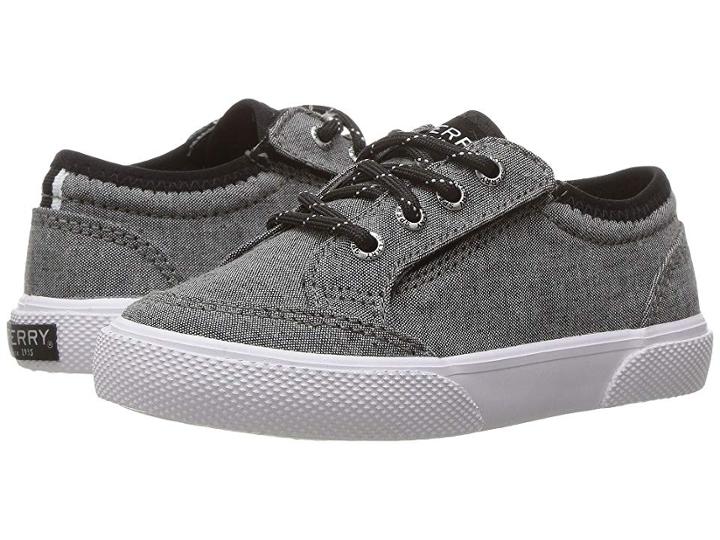 Sperry Kids Deckfin Jr. (toddler/little Kid) (black Chambray) Boys Shoes